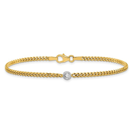 ALBA - Curb Bracelet Diamond Bezel