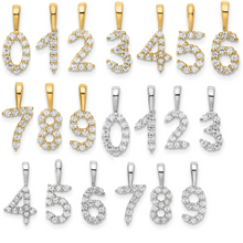 Load image into Gallery viewer, LB LUXURY - The Milestone Diamond Number Charm Necklace
