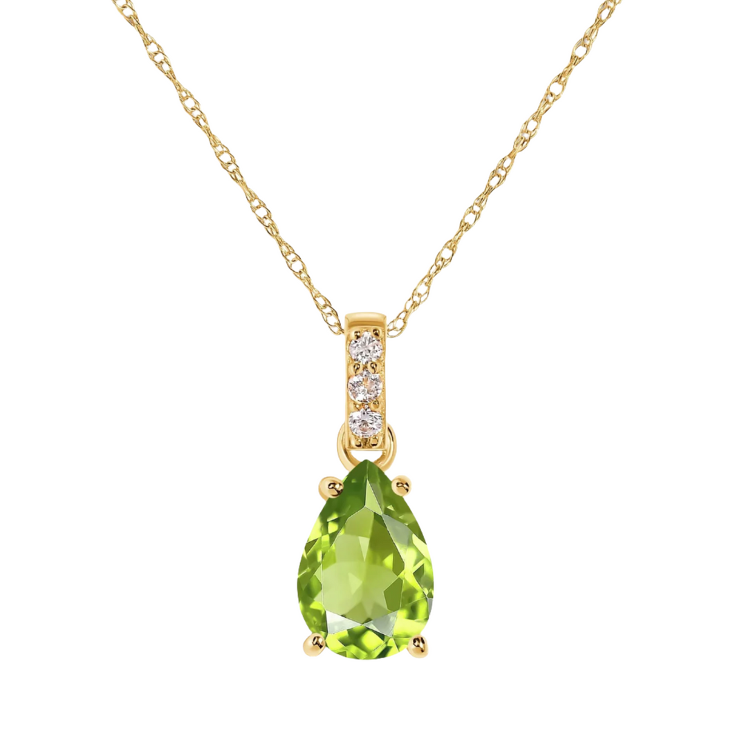 LB LUXURY - Milestone Peridot & Diamond Pendant Necklace