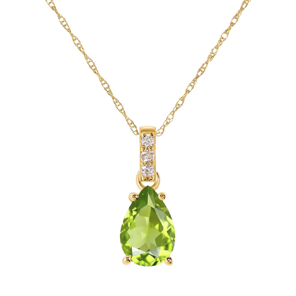 LB LUXURY - The Milestone Peridot & Diamond Pendant Necklace