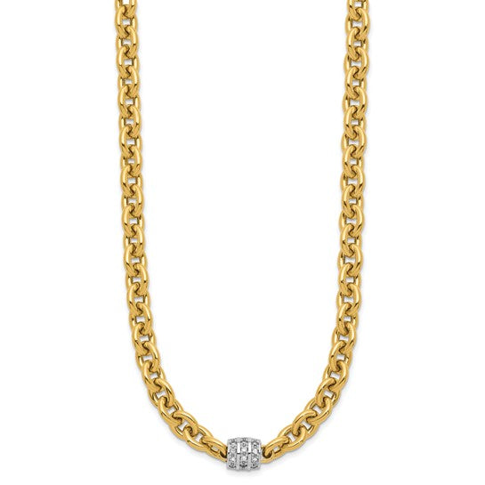 LEONTINA - The Two-tone Diamond Oval Link Necklace ll